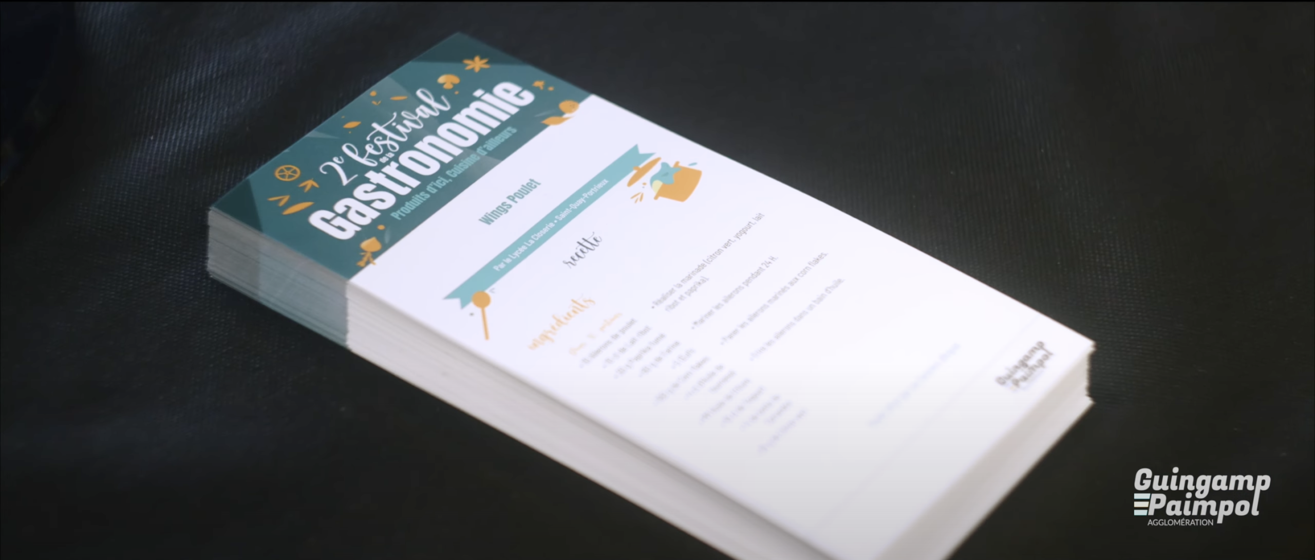 Capture d’écran du film pour le festival de la gastronomie à Guingamp montrant une scène culinaire