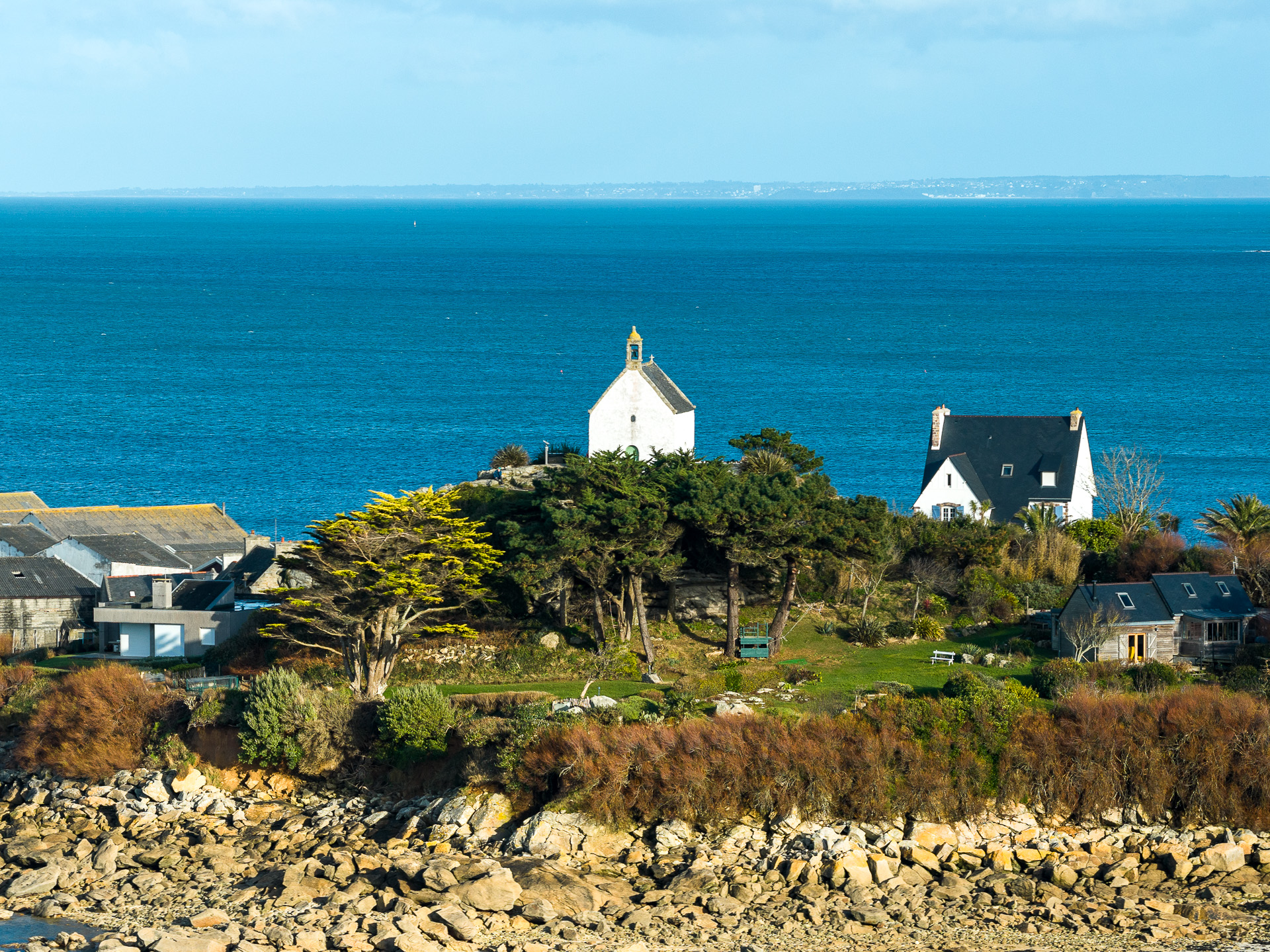 Chapelle Sainte-Barbe de Roscoff vue par drone Roscoff
