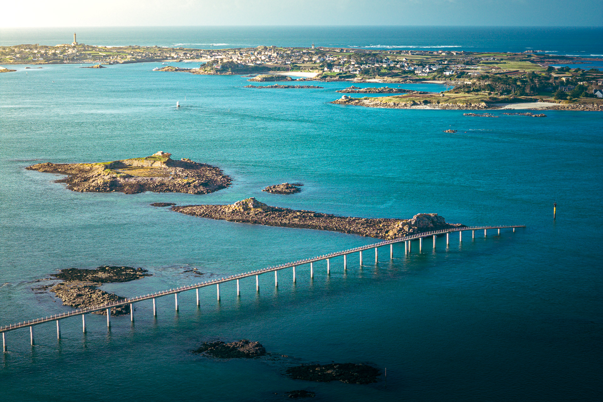 Île de Batz vue du ciel par vidéaste drone Roscoff